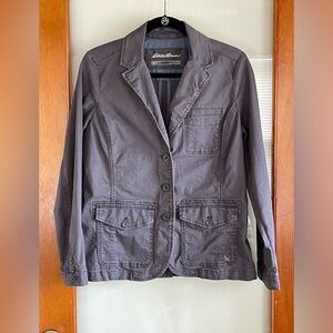 Eddie Bauer Gray Cotton Blazer Jacket